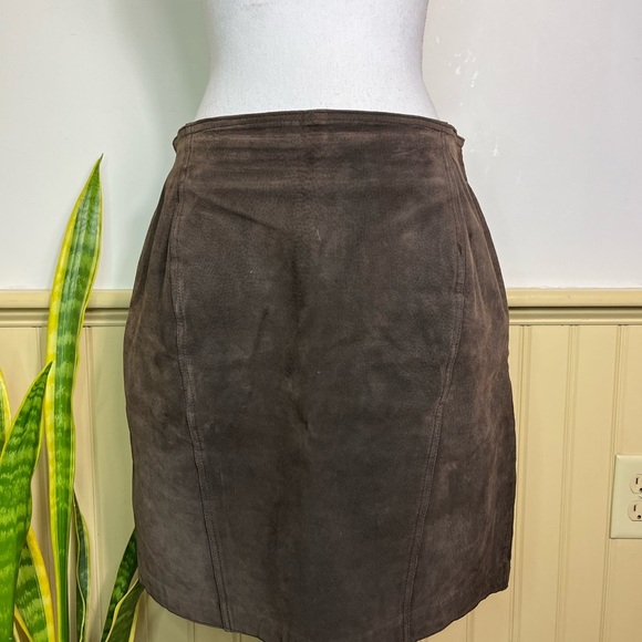 Sarah Morgan Vintage Womens Leather Suede Mini Skirt Sz M Western Country Fest - Picture 2 of 12